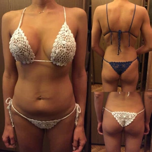 Crochet Microkini Sexy G-thong G-String Swimwear Sunbath Brazilian String Bikini - Picture 1 of 21