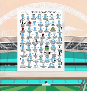 Personalised 60th Birthday Gift Print For Him Men Dad Grandad, Man city print - Picture 1 of 5