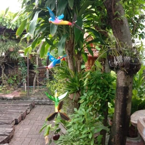 Bird Hanging wind spinners patio wooden animal statue wind chime decor feng shui - Picture 1 of 11