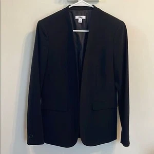 Bar III Black Open Front Blazer Womens Size S Collarless Lightweight Jacket - Picture 1 of 10