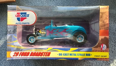 NEW IN BOX Diecast First Gear BLUE '29 FORD ROADSTER Car Quest Auto Parts 1:24 - Image 1 of 2