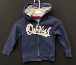 OshKosh B'Gosh Boys' Full Zip Logo Hoodie , Navy , 4/5 PREOWNED B8 - Picture 1 of 13