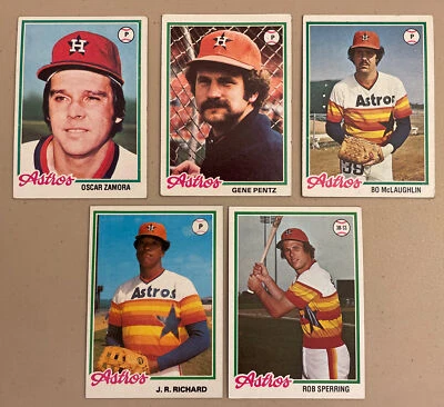 1978 Topps Houston Astros ⚾️ Baseball Cards ⚾️ 5 Card Lot ⚾️ JR Richard • Zamora - Image 1 of 4