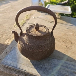 Antike japanische zeremonielle Gusseisen Tee Wasserkocher Topf Utinsel Sammlerstück asiatisch - Bild 1 von 7