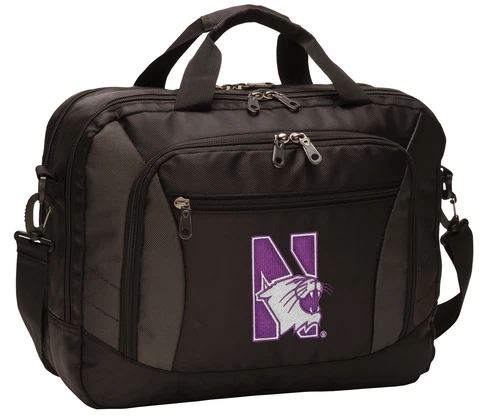 Northwestern Laptop Bag NU Wildcats Computer Bags Messenger LOADED With POCKETS! Cover
