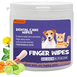 HONGYEE Disposable Pet Cleaning Finger Wipes, Easy Cleaning /Cat/Rabbit 50 Count - Picture 1 of 7
