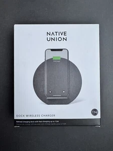 Native Union Dock Wireless Charger (Grey) Fast Charging 7.5W (Boxed) - Picture 1 of 6