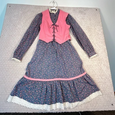 One Main Place De Colección 3 Piezas Conjunto Falda Blusa Con Cordones Chaleco Cottagecore Talla 7/8 Foto 1 de 4