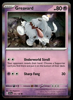 Greavard - (Mirage Holo) Common 105/198 NM Pokémon TCG - Image 1 of 2