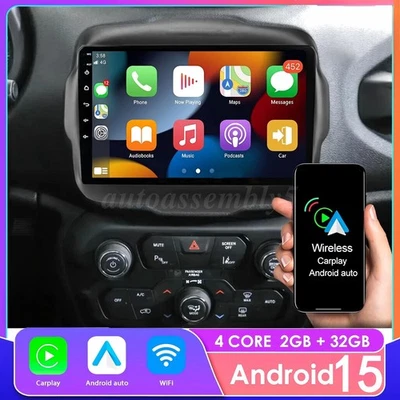 For 2015-2020 Jeep Renegade Apple Carplay Android12 Car Stereo Radio GPS Navi FM - Изображение 1 из 4