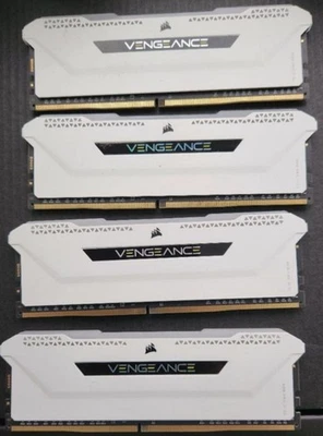 4x16GB (64GB) Corsair Vengeance RGB Pro SL DDR4 RAM 3600MHz CMH64GX4M4D3600C18W - Bild 1 von 2