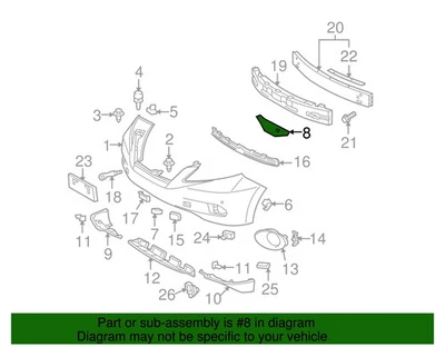 Nuevo parachoques delantero derecho retenedor OEM LEXUS RX350 RX450h 2010-13 52535-0E023 Foto 1 de 4
