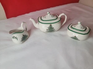 Spode England China Tetera Árbol de Navidad con Bellota Juego de Té Infantil 5 Piezas - Imagen 1 de 9