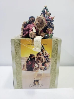 Grandeur Noel Ceramic Collectible Bear Stocking Holder Bear Tree 7.5" X 7.5" - Image 1 of 4