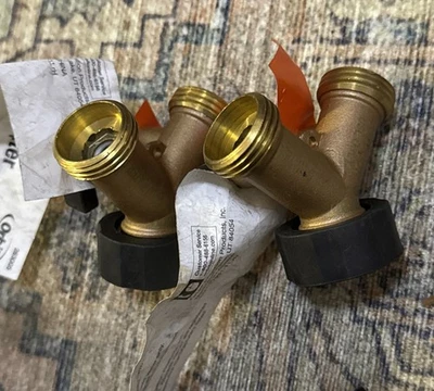 (2) Adaptador de manguera de cierre bidireccional de latón de alta resistencia Orbit Foto 1 de 4