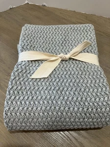 West Elm Stonewashed Cotton Throw  50x60" Gray - Picture 1 of 3