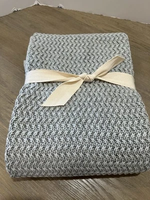 West Elm Stonewashed Cotton Throw  50x60" Gray - Image 1 of 3