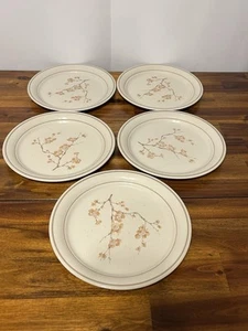 Corelle CHINA BLOSSOM Luncheon Salad Plate Brown Flower Branch EUC 8.5" SET OF 5 - Picture 1 of 8