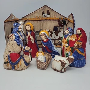 Vintage VIP Cranston Nativity Scene Cut & Sew Fabric Panel Cotton Christmas Set - Picture 1 of 19