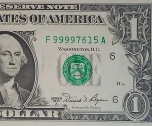(( HIGH SERIAL # )) $1 1981 (( CHOICE CU )) FANCY SERIAL # ** PAPER CURRENCY - Picture 1 of 3