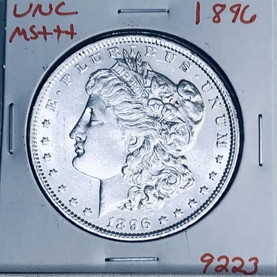 Moneda rara 9223 BU GEMA DÓLAR DE PLATA MORGAN SIN CIRCULAR MS+++ EE. UU. COMO NUEVA Foto 1 de 3