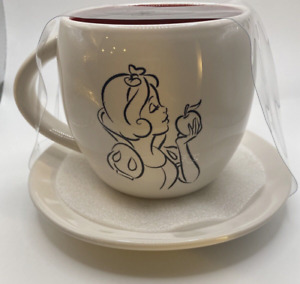 Rae Dunn Magenta Snow White Princess Red interior Tea cup coffee Saucer Princess