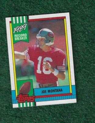 JOE MONTANA - NFL HOF - 1990 TOPPS - 1989 RECORD BREAKER CARD # 1 - 49ERS - NFL - Image 1 of 2