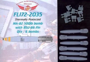 Fliegende Ledermodelle 1/72 MK-82 500 Pfund THERMOBOMBE mit BSU-86 FIN (6) Harz - Bild 1 von 3