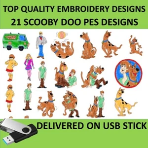 Scooby Doo PES Stickdesigns auf USB 21 Stickdatei Cartoon Pes Scrappy - Bild 1 von 2