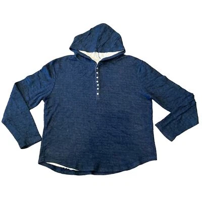 Suéter con Capucha Henley Threads 4 Thought Para Hombre Azul Marino Oscuro Talla XXL Foto 1 de 4