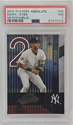 Memorabilia Absolute Derek Jeter 2002 Playoff #90 PSA casi nuevo 7 Foto 1 de 2