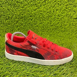 Puma Suede Tropical Boys Size 7Y Red White Athletic Walking Shoes Sneakers - Picture 1 of 10