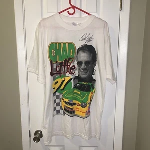 VTG NASCAR John Deere T Shirt Autographed Chad Little Motorsports 97 Sz:XL - Picture 1 of 20