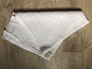 Vintage Beacon Baby Blanket WHITE  100% Cotton Waffle Weave 32 X 45