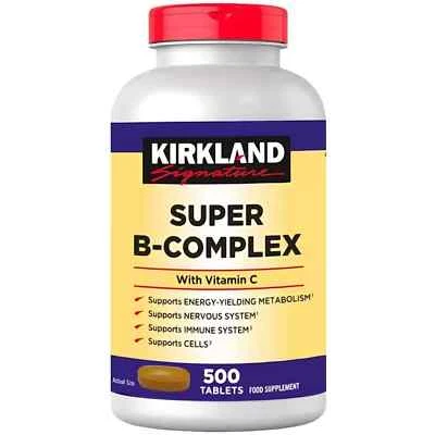 Kirkland Signature Vitamin B Super Complex | VitC Biotin Niacin Pack 500 Tablets — 第 1/2 张图片