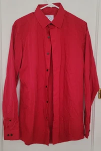 Camisa de vestir a medida para hombre mediana roja manga larga 34/35 nueva sin etiquetas - Imagen 1 de 5