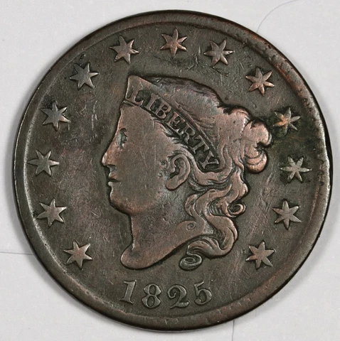1825 Large Cent.  VG-F.   187686 Cover