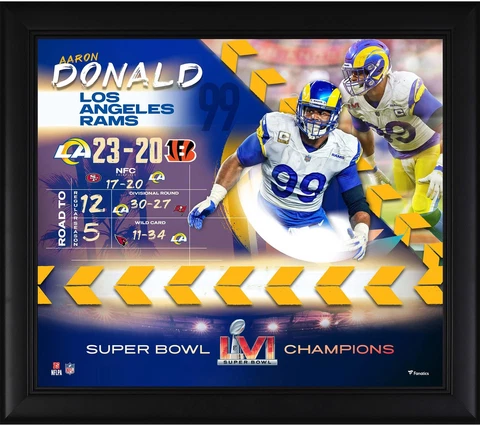 Aaron Donald Los Angeles Rams FRMD 15" x 17" Super Bowl LVI Champions Collage Cover