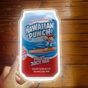 Póster de tienda de punzones hawaianos arte decoración de pared silicona LED luz de neón 12"x7" C3 - Imagen 1 de 4