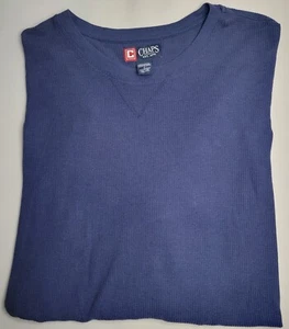 Mens Chaps Long Sleeve Dark Blue Crewneck Thermal Shirt Large - EUC - Picture 1 of 2