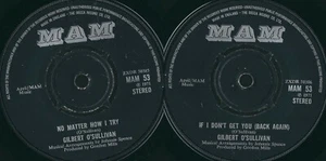 Record 45 RPM GILBERT O'SULLIVAN – No Matter how I Try If I Don'T Get You - Picture 1 of 1