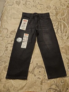 Wrangler Boys Loose Adj. Waist Black Jeans Size 4 Regular. - Picture 1 of 4