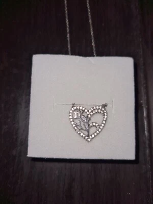 925er Silberkette Herzform Mit Lebensbaum Und Steinchen - Bild 1 von 3