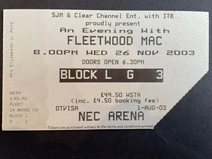 Fleetwood Mac Ticket 2003 - Picture 1 of 1