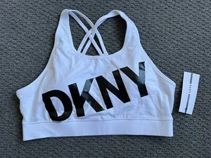 DKNY SPORT Women's Crop Top Sports Bra White Size XL NWT - Picture 1 of 9