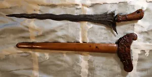 Antique Javanese Keris Dagger with Heavily Carved Scabbard and Handle c. 1875 - Picture 1 of 14