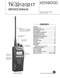 Service Manual-Anleitung für Kenwood TK-3217, TK-3212 - Picture 1 of 1