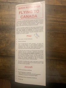Quick Refresher - Flying to Canada for U.S. Private Pilot - Laminated Card - Picture 1 of 2