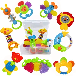 AIVIAI Baby Rassel Beißring Set Baby Spielzeug 6 Monate Babyspielzeug Ab 3 6 9 1 - Bild 1 von 12