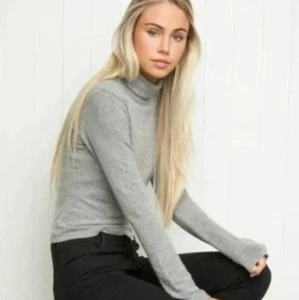 BRANDY MELVILLE - ONE SIZE Cropped Turtleneck Sweater - Grey - Picture 1 of 4